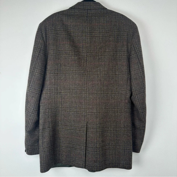 Robert Stock Classics Men’s Sport Coat Size 42 Long Brown Plaid Tweed Old Money - Picture 2 of 11